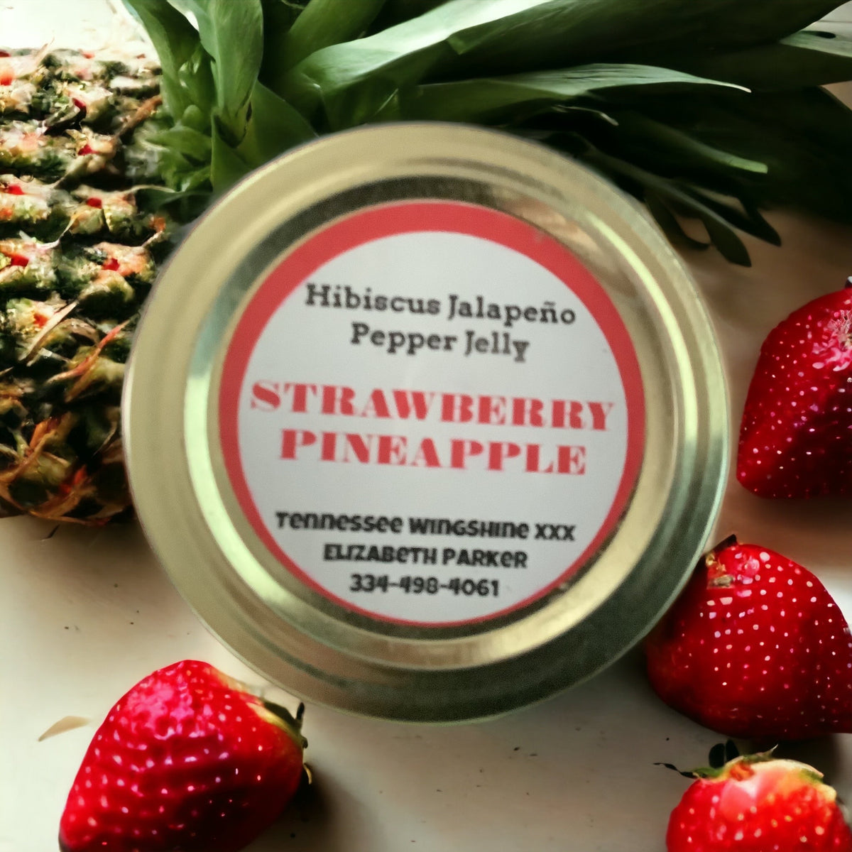 HIBISCUS JALAPENO PEPPER JELLY STRAWBERRY/PINEAPPLE – Tennessee Wingshine  XXX